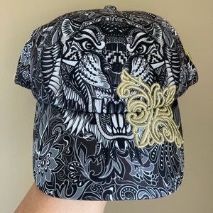 ¡Ay Güey! Tiger Cap, Hat, Tatoo Style Design, Gold Embroidery, Black,Gray, Gold